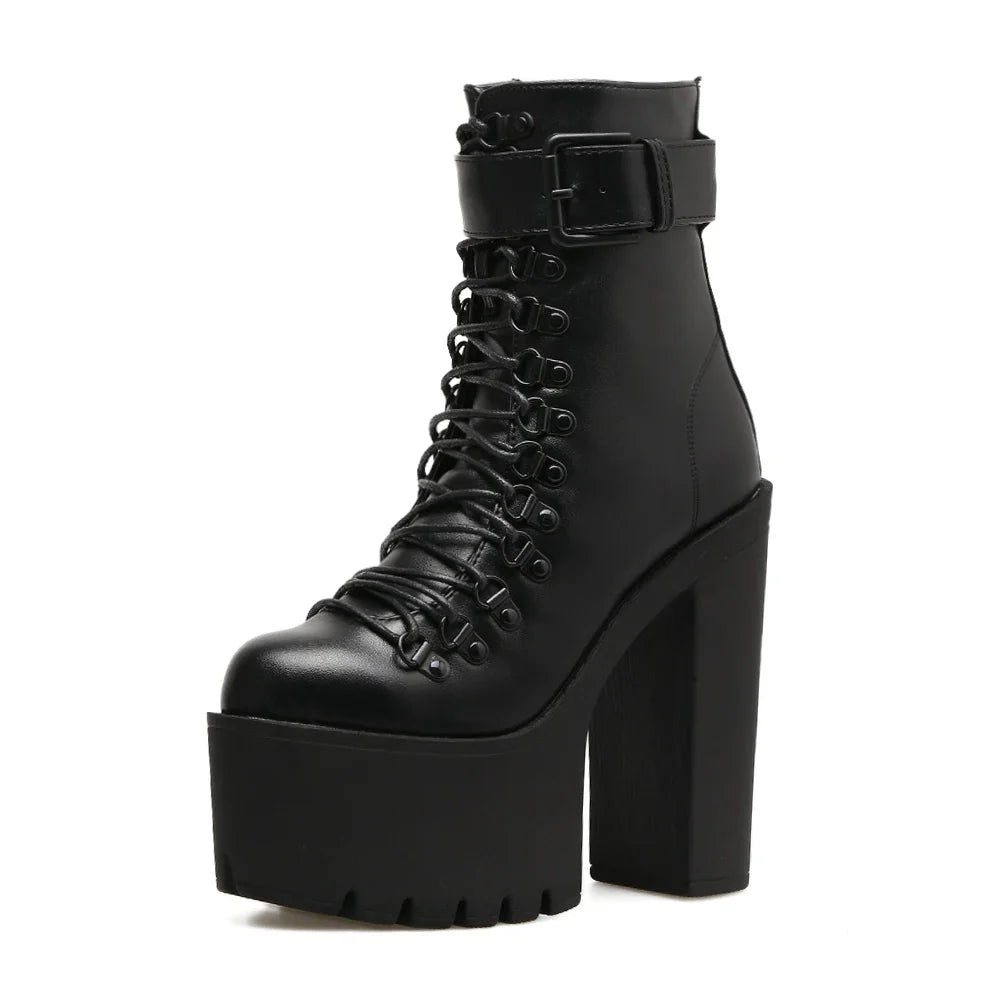 Damen-Plateauschuhe mit dickem Absatz