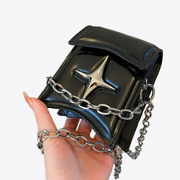 Sac chaîne avec croix - noir