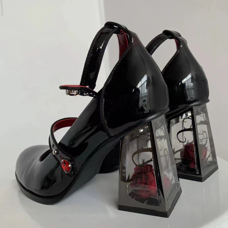 Hohe Gothic-Wedges - schwarz