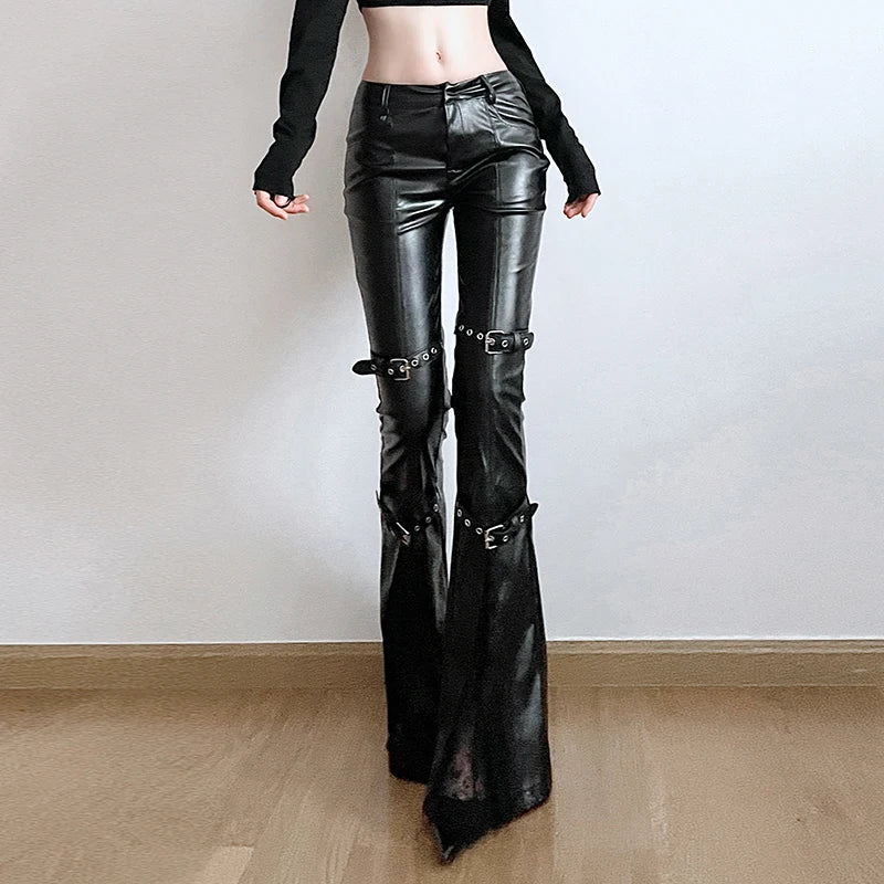 Gothic-Lederhose - schwarz