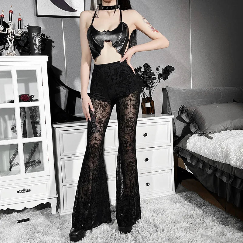 Schwarze Gothic Vintage Hose