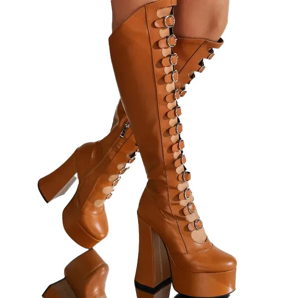 Bottines à talons hauts - brown