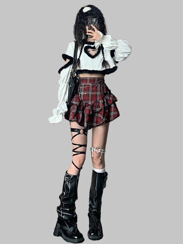 MINI-ROBE ASYMÉTRIQUE DE STYLE GOTH