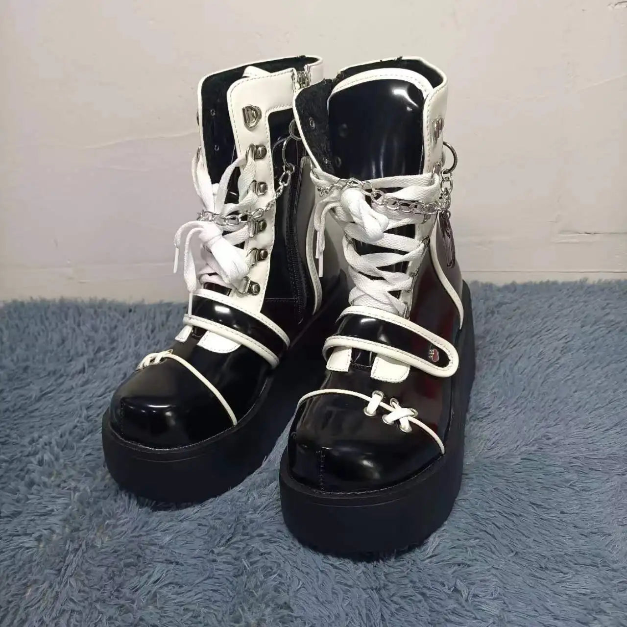 Kawaii Gothic Plateauschuhe - schwarz