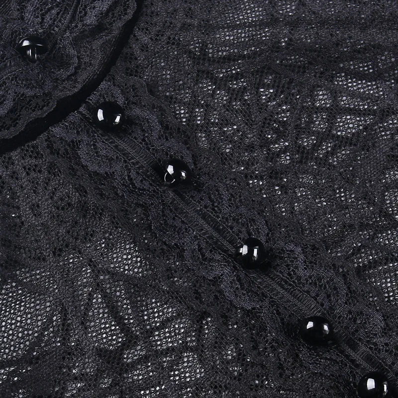 Top gothique à motif toile d'araignée