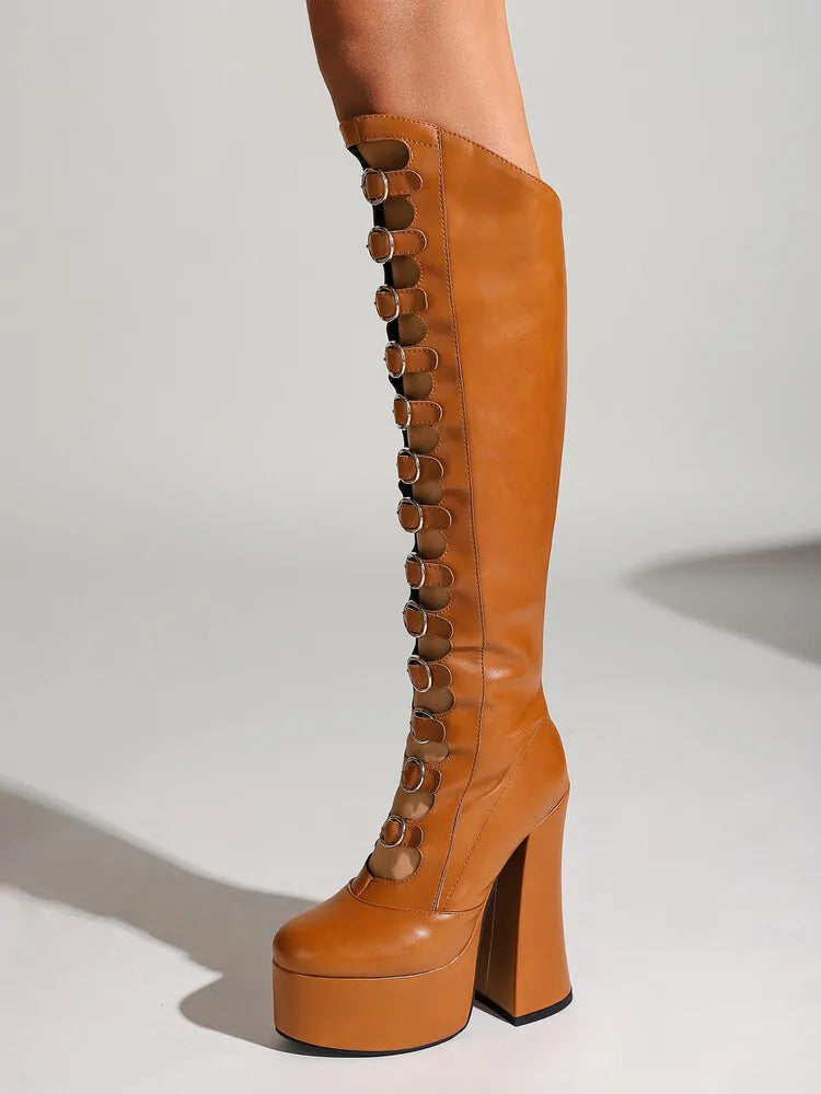 Bottines à talons hauts - brown