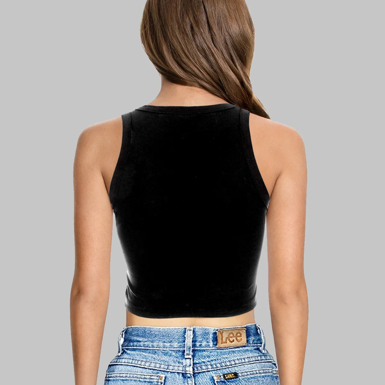 Kurze Gothic-Bluse mit Maria-Magdalena-Motiv