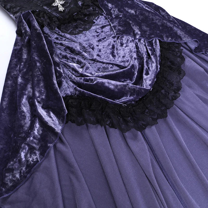 Gothic-Kleid aus dunklem Samt
