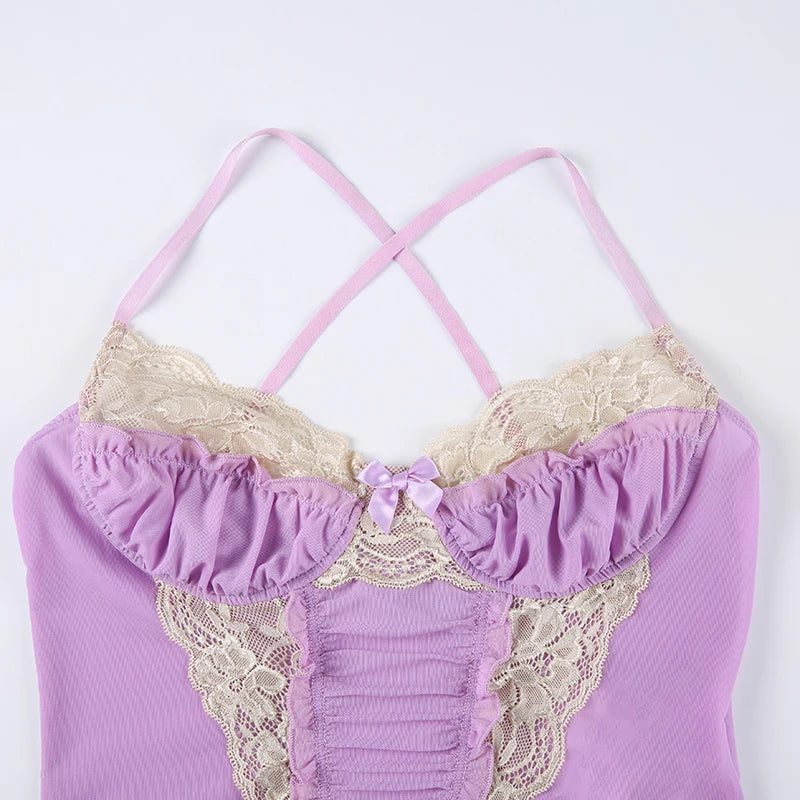 Lavendelfarbenes Gothic-Top aus der Rockmore-Kollektion