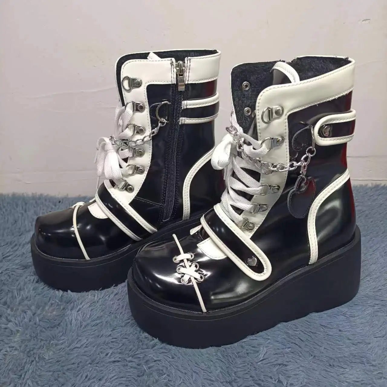 Kawaii Gothic Plateauschuhe - schwarz