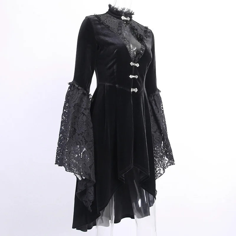SCHWARZES VIKTORIANISCHES GOTHIC-KLEID