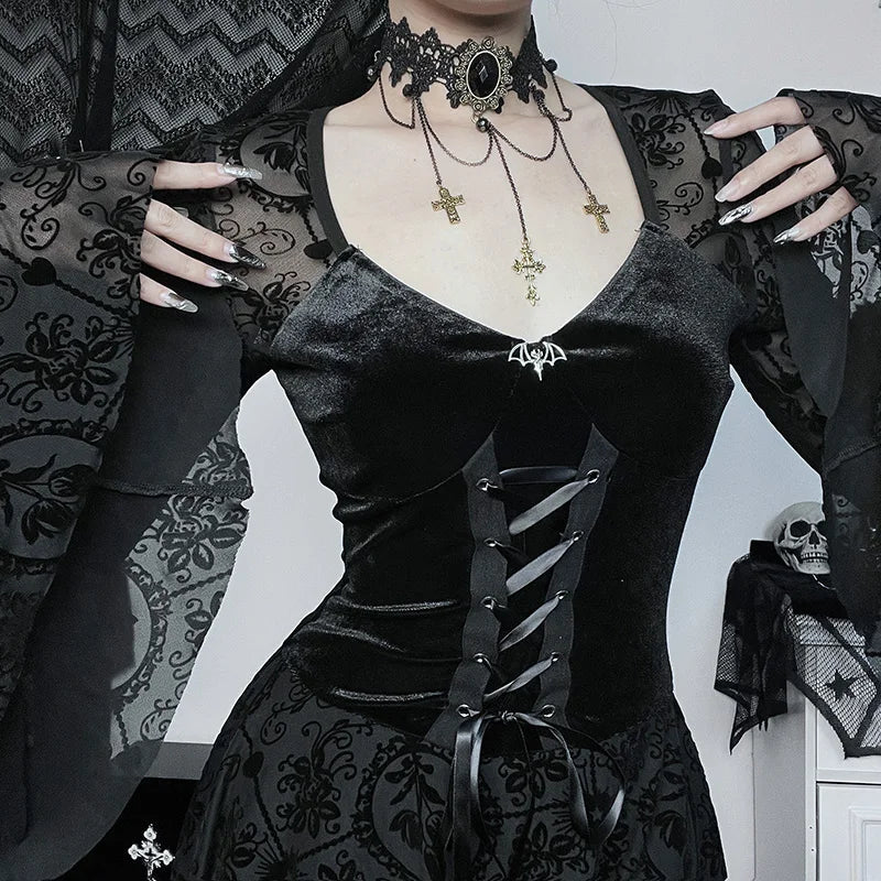 VIKTORIANISCHES GOTISCHES SPITZENKLEID