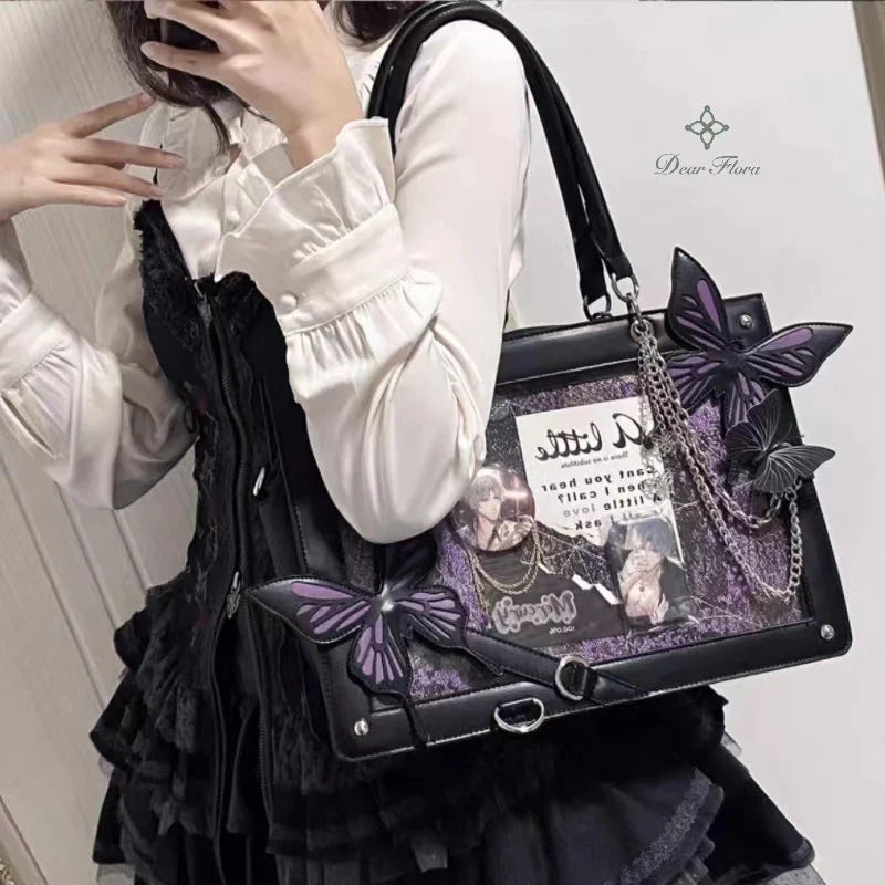 Sac avec toile d'araignée - violet noir