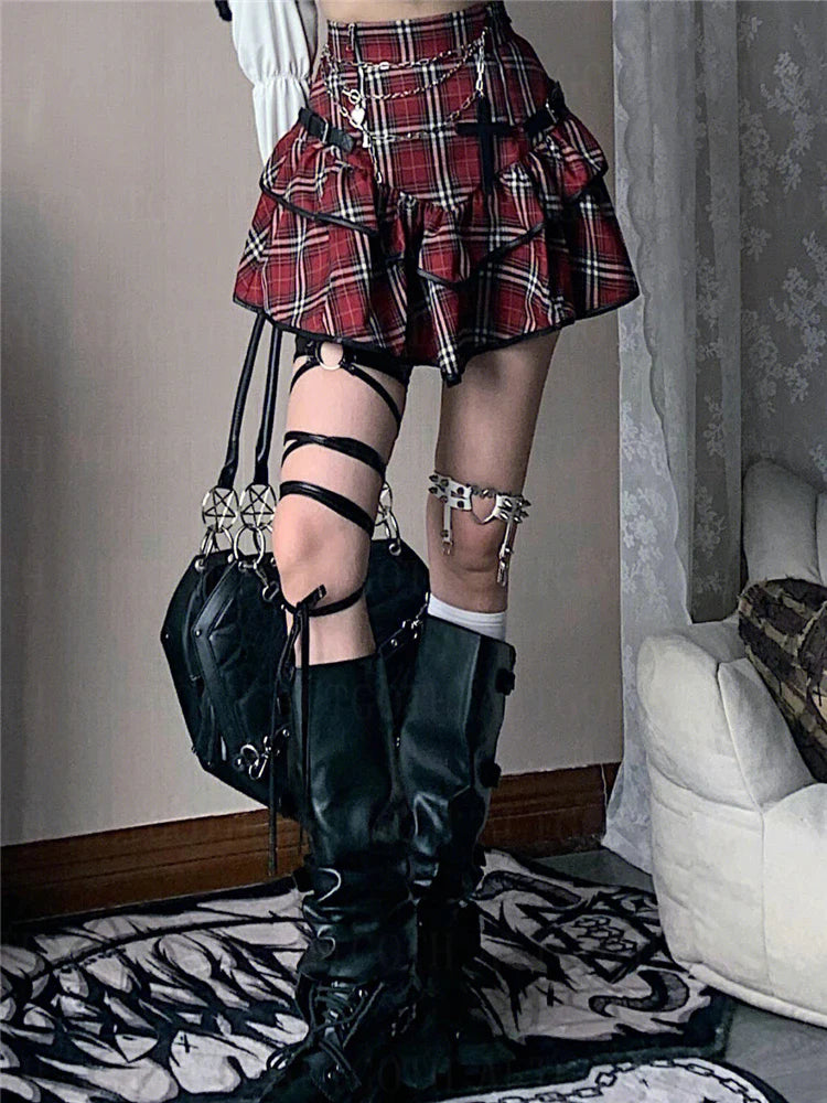 MINI-ROBE ASYMÉTRIQUE DE STYLE GOTH