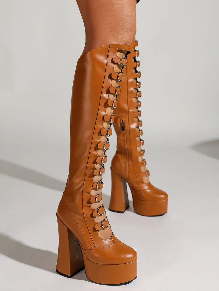 Bottines à talons hauts - brown