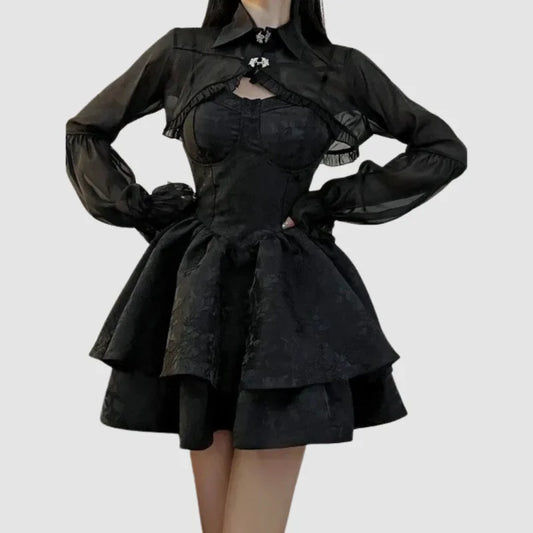 Schwarzes Gothic-Lolita-Kleid