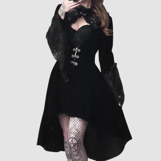 SCHWARZES VIKTORIANISCHES GOTHIC-KLEID