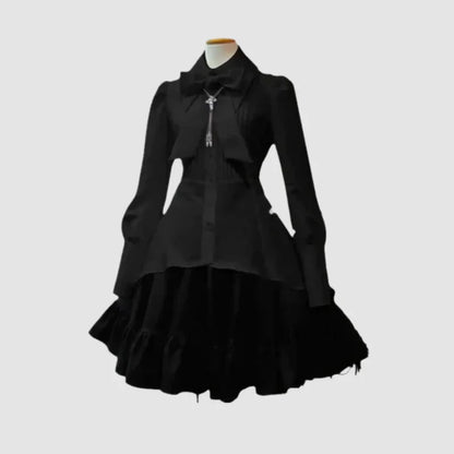 Elegantes Gothic-Lolita-Kleid - Schwarz