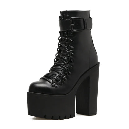 Damen-Plateauschuhe mit dickem Absatz