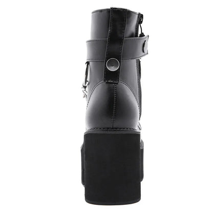 GOTHIC-SCHUHE AUS ÖKO-LEDER IN SCHWARZ MIT KETTE