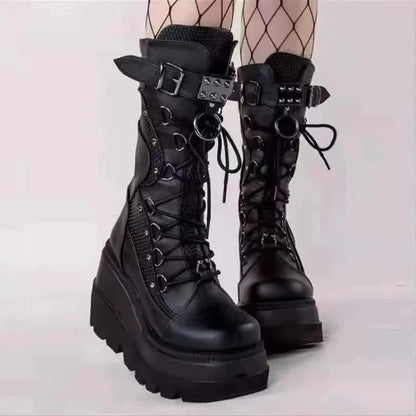 CHAUSSURES PLATEFORME POUR FEMMES, NOIRES