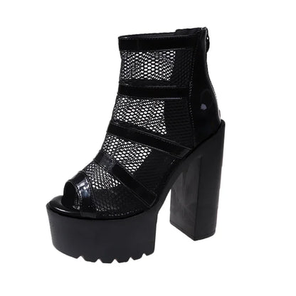 Gothic-Schuhe mit Mesh
