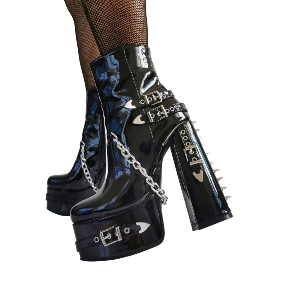 Gothic-Keilschuhe mit Riemchen