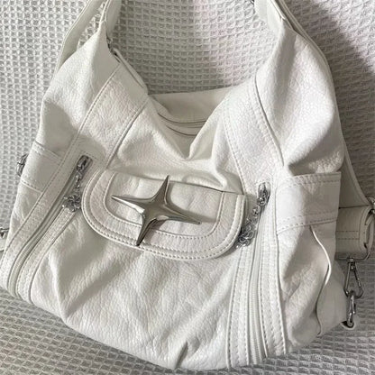 Weiße Pu-Ledertasche