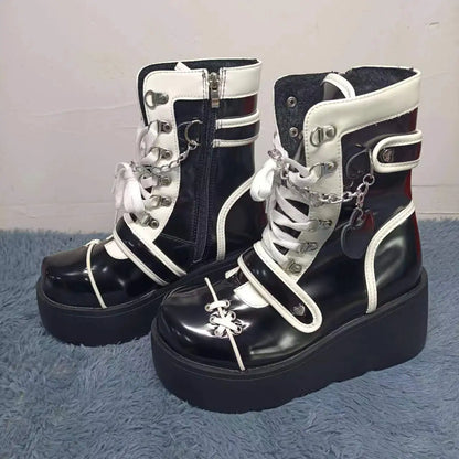 Kawaii Gothic Plateauschuhe - schwarz