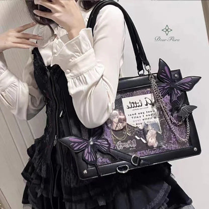 Sac avec toile d'araignée - violet noir