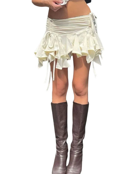 Gothic-Minirock mit String - Creme