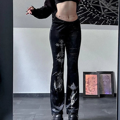 Gothic-Hose aus Velours