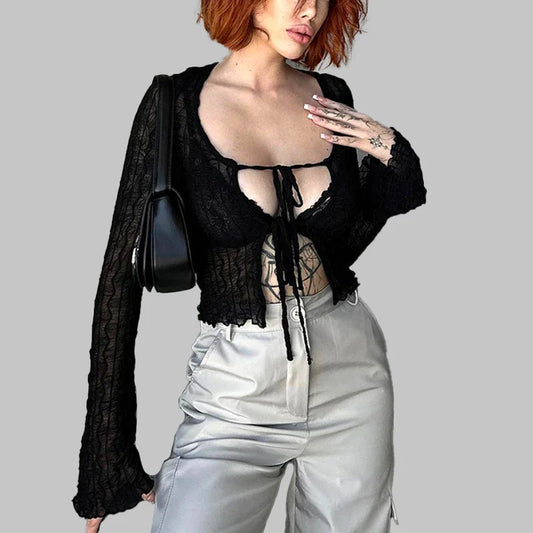 Gothic-Langarmbluse